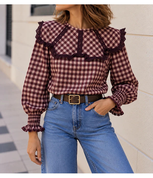BLUSA VICHY GOLA