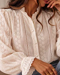 CAMISA BORDADA BEGE 