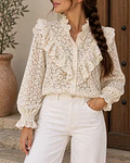 CAMISA RENDADA BEGE