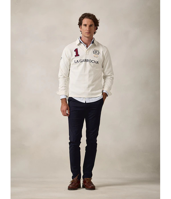 Polo com Patches - Cru