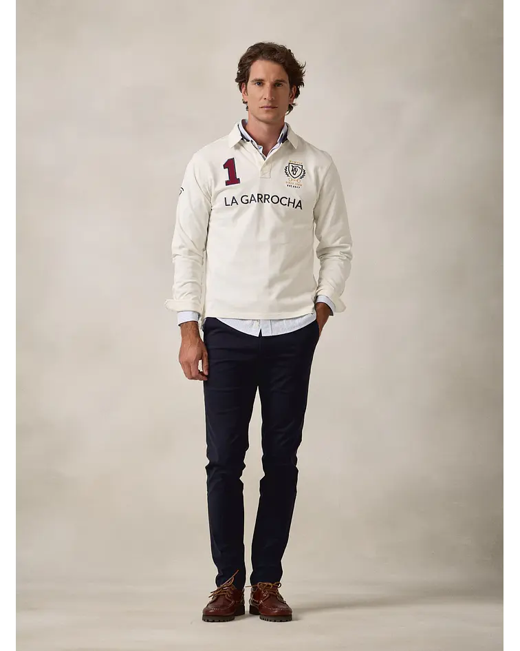 Polo com Patches - Cru
