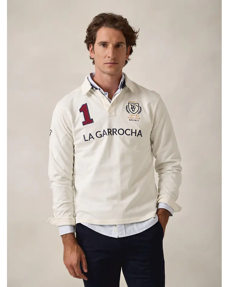 Polo com Patches - Cru