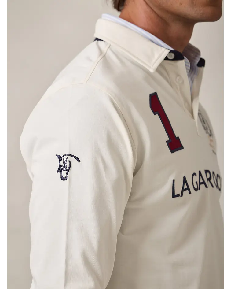 Polo com Patches - Cru
