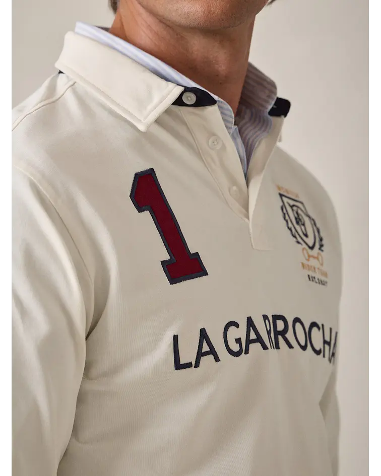 Polo com Patches - Cru