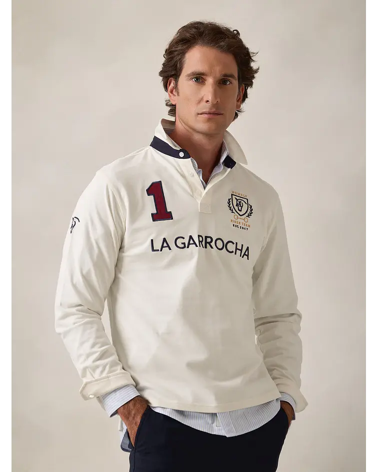 Polo com Patches - Cru