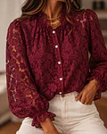 CAMISA RENDADA BORDÔ