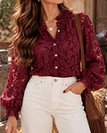 CAMISA RENDADA BORDÔ