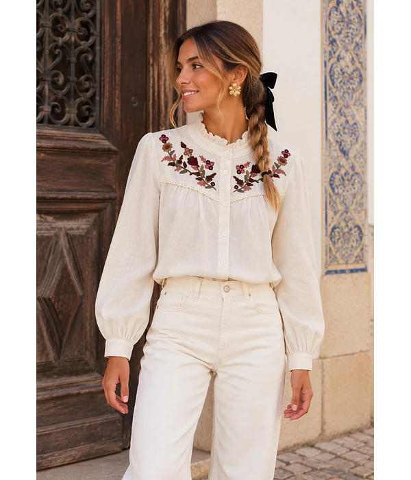 CAMISA BORDADO FLORIDO