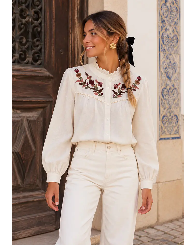 CAMISA BORDADO FLORIDO