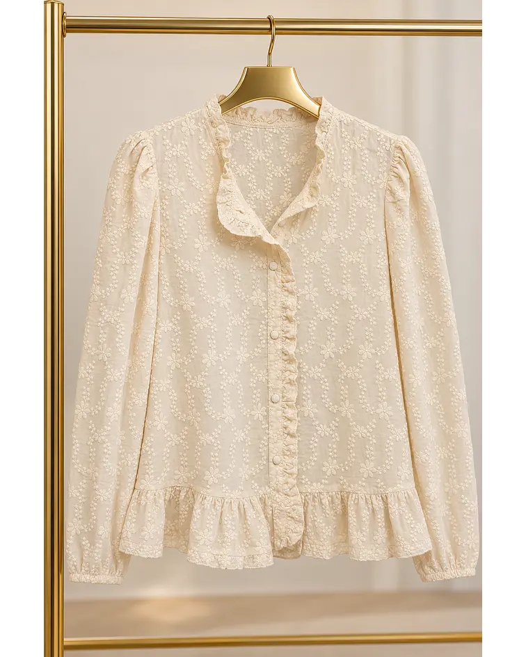CAMISA COM PORMENORES BORDADOS