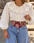 CAMISA BORDADA GOLA BÉBÉ 