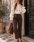 CAMISA BEGE COM FLORES BORDADAS 