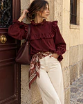 BLUSA BOMBAZINA BORDÔ