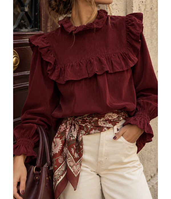 BLUSA BOMBAZINA BORDÔ