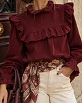 BLUSA BOMBAZINA BORDÔ