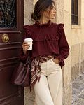 BLUSA BOMBAZINA BORDÔ