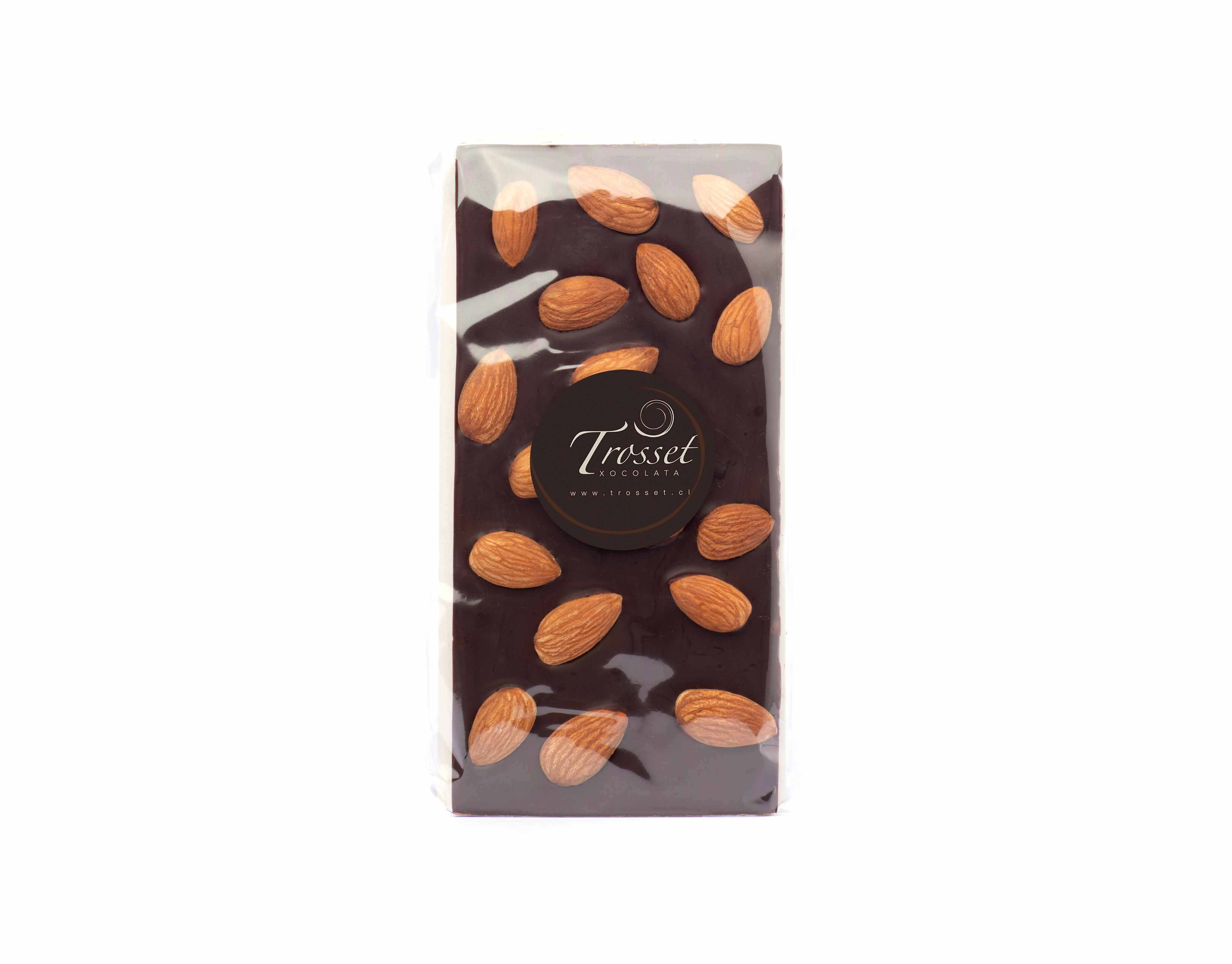 Barra chocolate amargo 71% cacao con almendras tostadas