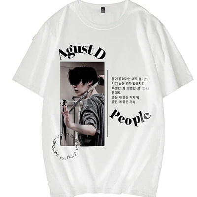 AGUST D | Min Yoongi | BTS Polera Manga Corta - blanco