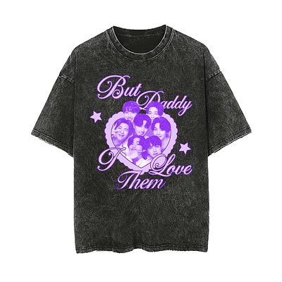 I LOVE THEM | BTS | Polera manga corta - Acid Wash Regular