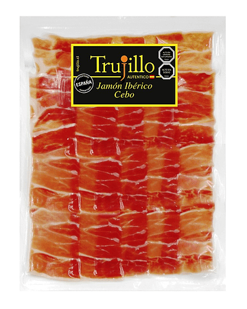 Jamón Ibérico de Cebo Trujillo Et. Negra - como cortado a cuchillo 70 g.
