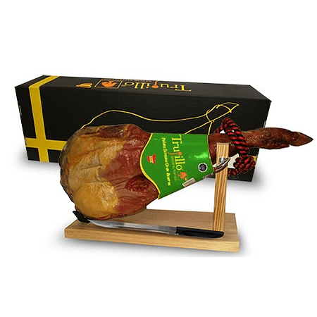 Caja Paleta de Jamón Serrano Reserva Trujillo Et. Verde + atril y cuchillo - unidad 3,8-4 kg. aprox.