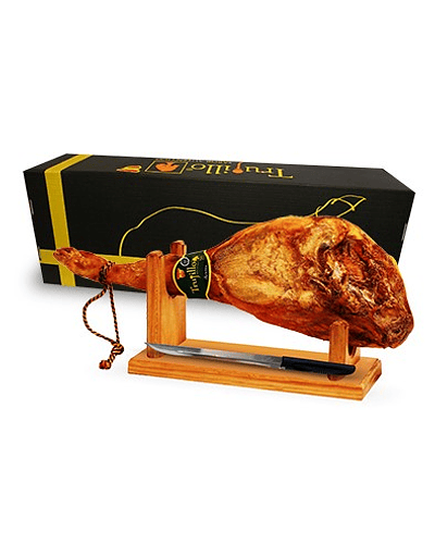 Caja Pata de Jamón Serrano Trujillo Et. Verde Reserva + atril y cuchillo - unidad 6,5 kg- aprox.