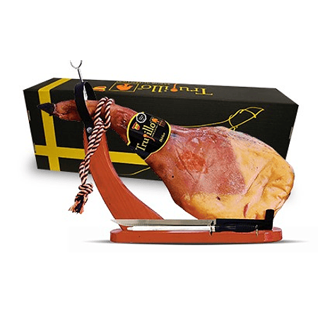Caja Paleta Ibérica de Cebo Trujillo Et. Negra + atril y cuchillo - unidad 4,5-5 kg. aprox.