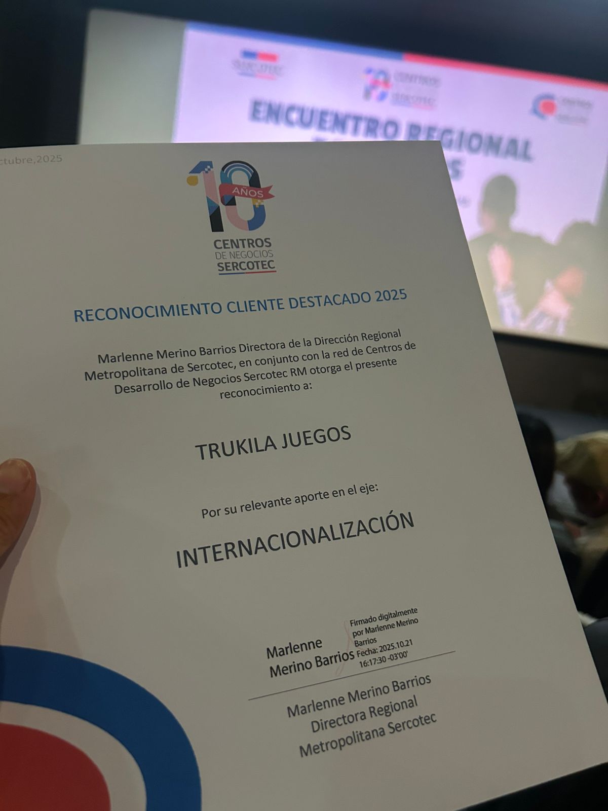 Trukilá Juegos recibe reconocimiento de SERCOTEC 🎉