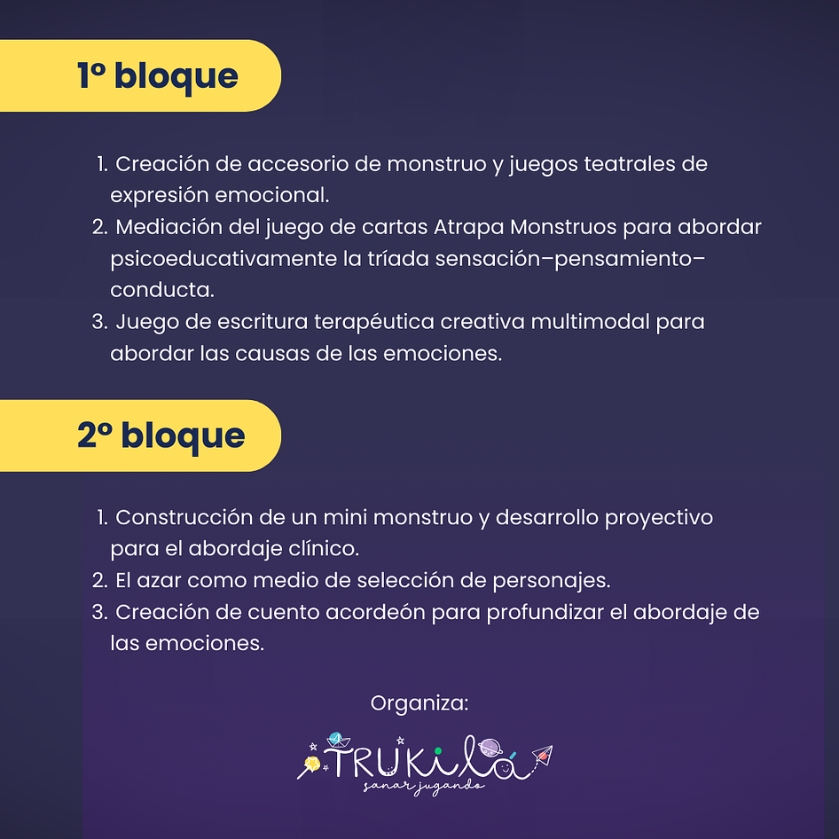 Taller Monstruos que Emocionan - Aprende herramientas prácticas de juego con metáforas de “monstruos” 3