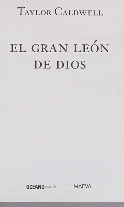 EL GRAN LEON DE DIOS