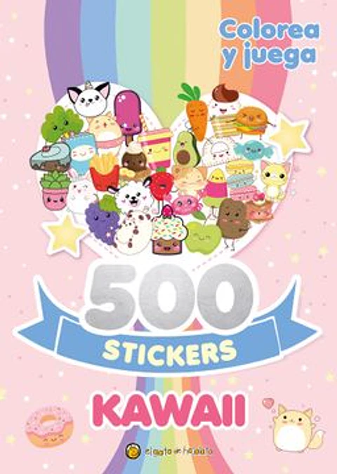 500 STICKERS KAWAII COLOREA Y JUEGA