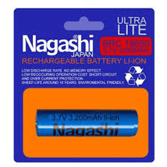 Bateria Recargable 3.7V. 3200Mah BRC-18650 Nagashi 090VAR6262