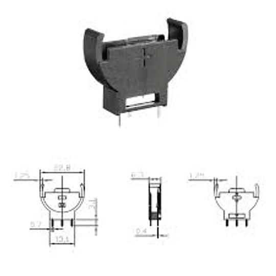 Portapilas  Boton de 3V. 20mm, Modelo A