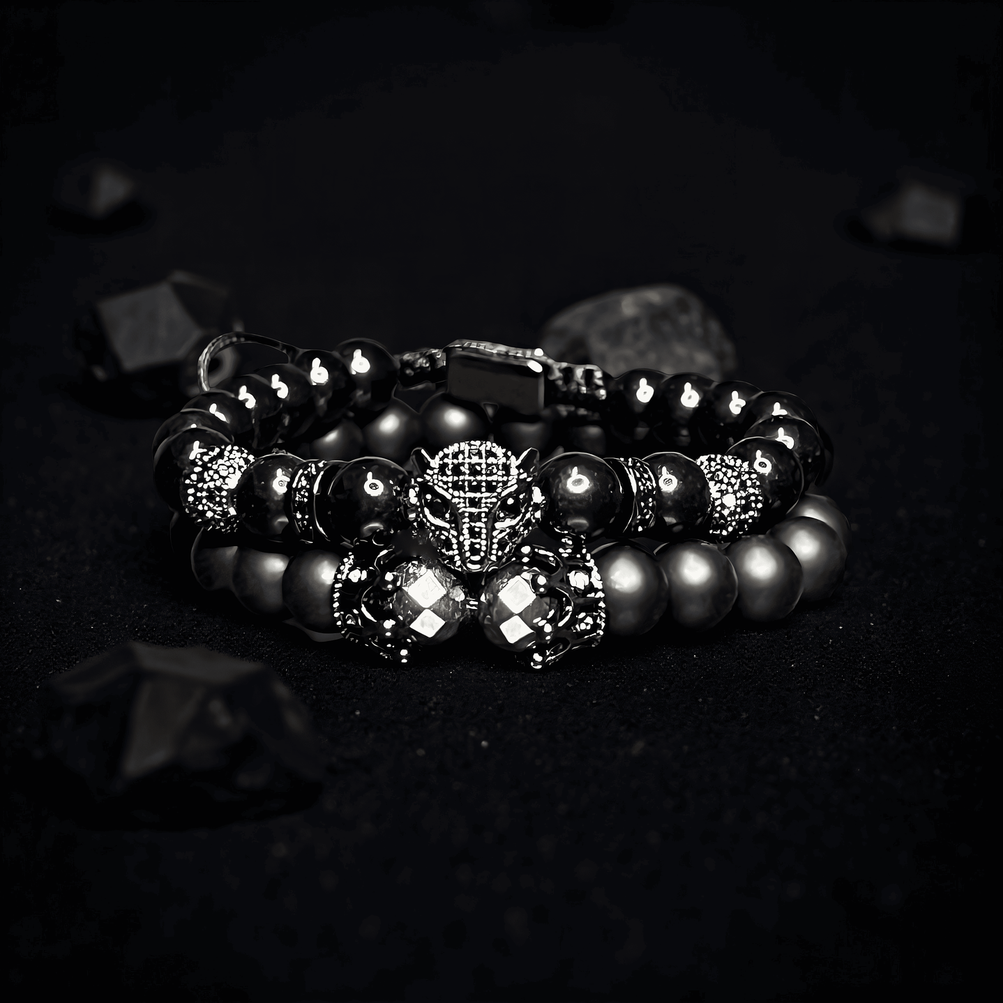 PULSERA PANTERA DOBLE ALL BALCK 2