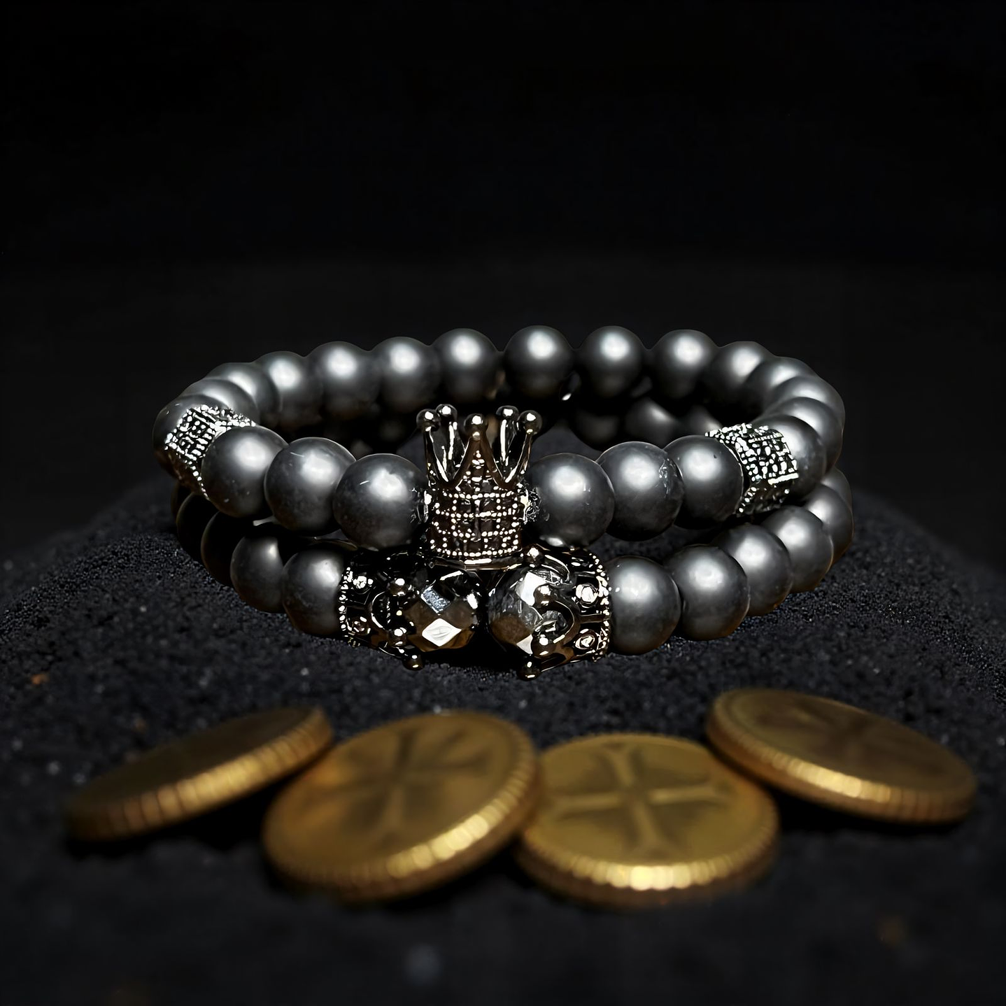 PULSERA KING DOBLE ALL BLACK 2