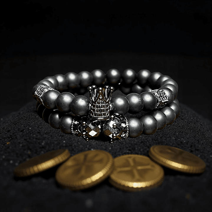 PULSERA KING DOBLE ALL BLACK 2