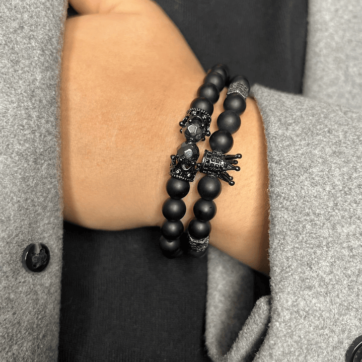PULSERA KING DOBLE ALL BLACK 3