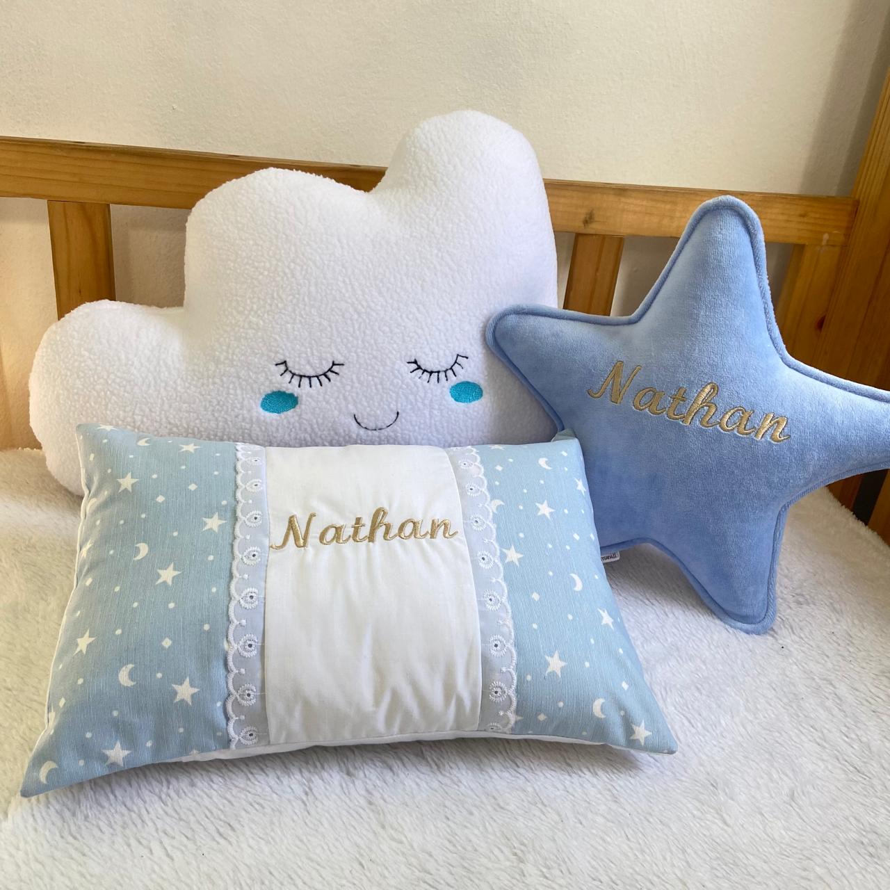 Set Cojines Y Almohada Personalizada de Bebé (Nombre Bordado)