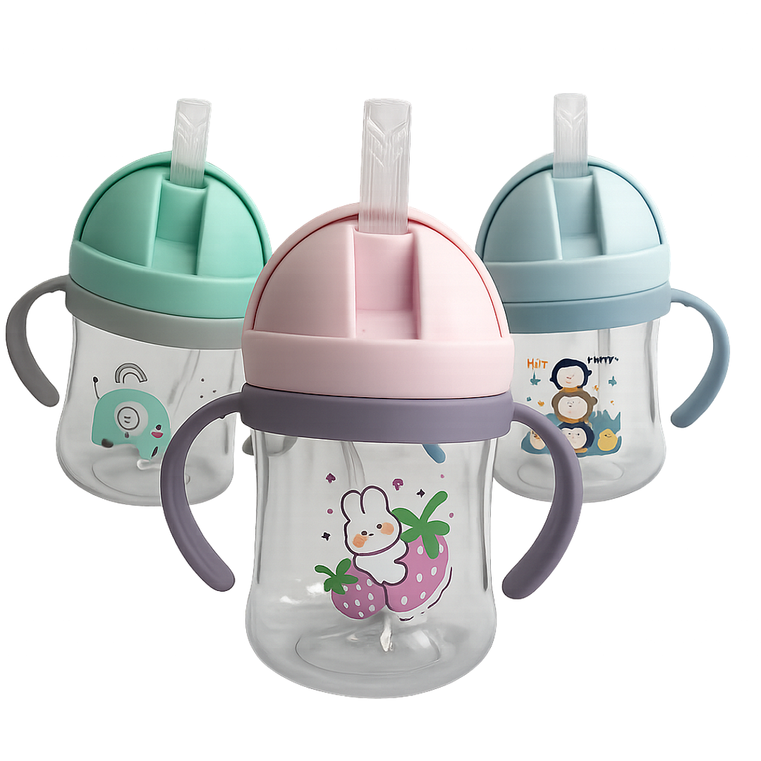 Taza De Agua Genérica Anticaída 250ml Para Bebés Ergonomico 1