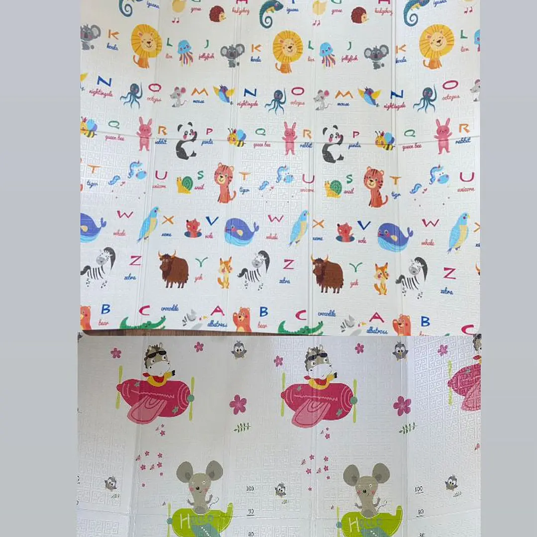 Alfombra Goma Eva Plegable Para Bebé 180x200 / Reversible, Play Mat Con Bolso. 4