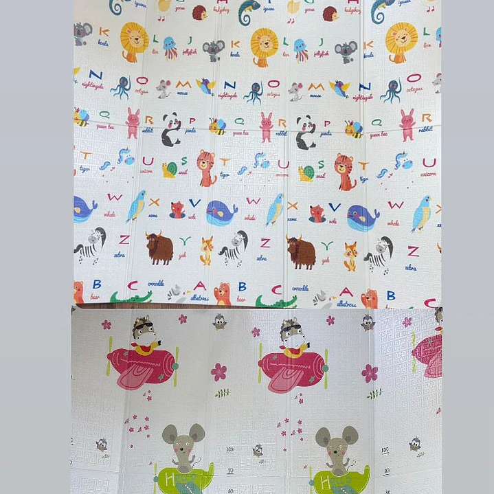 Alfombra Goma Eva Plegable Para Bebé 180x200 / Reversible, Play Mat Con Bolso. 4