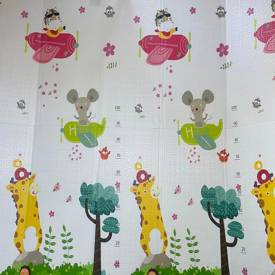 Alfombra Goma Eva Plegable Para Bebé 180x200 / Reversible, Play Mat Con Bolso. 5