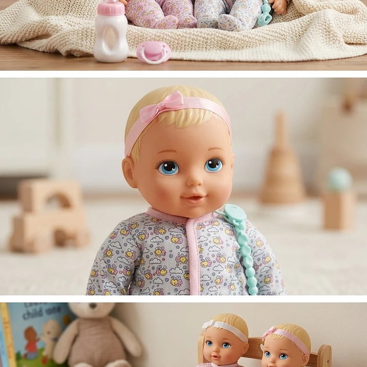 Set Muñecas Bebes Gemelas-mellizas Con Su Chupete Y Biberón. 2