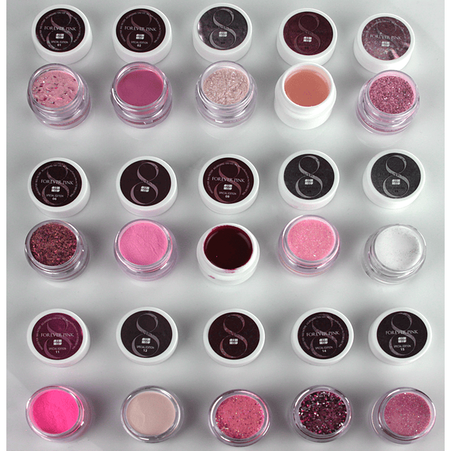 Forever pink collection (15 pzs) - acrílico -nail factory