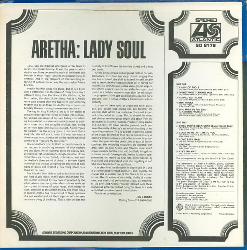 Aretha Franklin – Lady Soul LP (EDICION CHILENA) 2