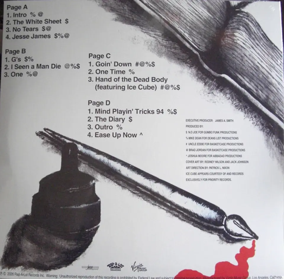 Scarface – The Diary | Vinilo 2LP Edición Limitada 2026 – Rap-A-Lot Records 2
