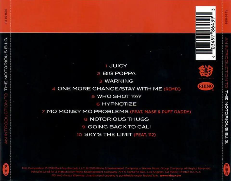 The Notorious B.I.G. – An Introduction To Notorious B.I.G. | CD | Edición USA 2
