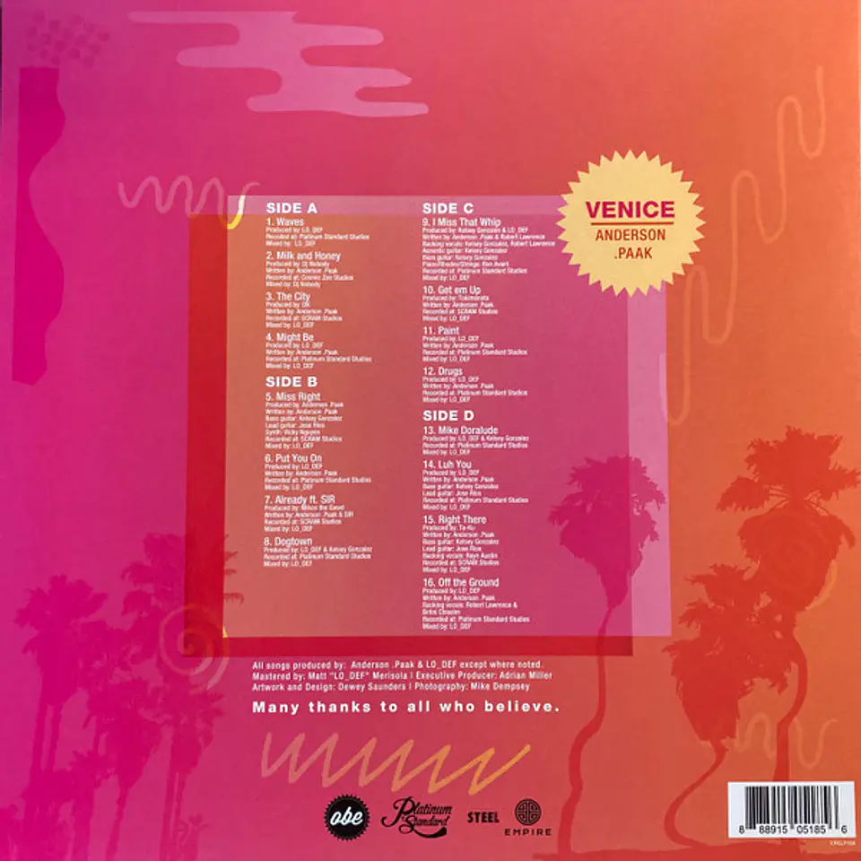 Anderson .Paak | Venice | 2LP | 2014 2