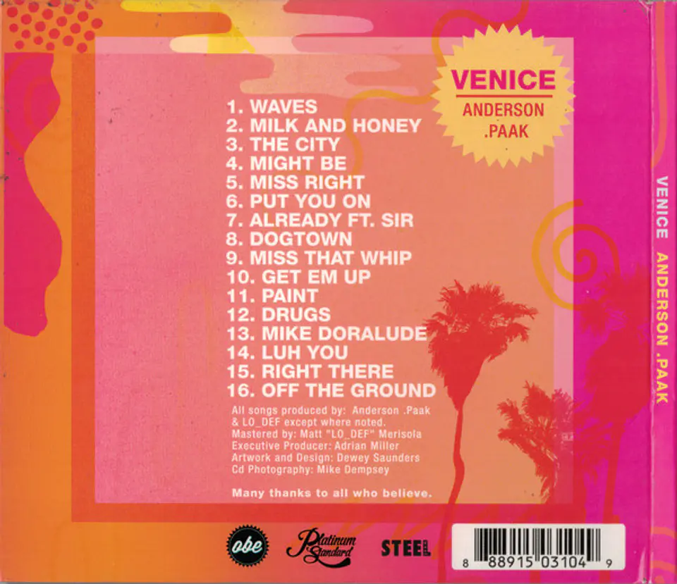 Anderson .Paak | Venice | 2LP | 2014 3
