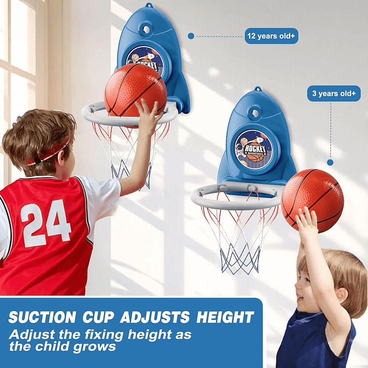 Rocket - Mini canasta de baloncesto para niños interior 3